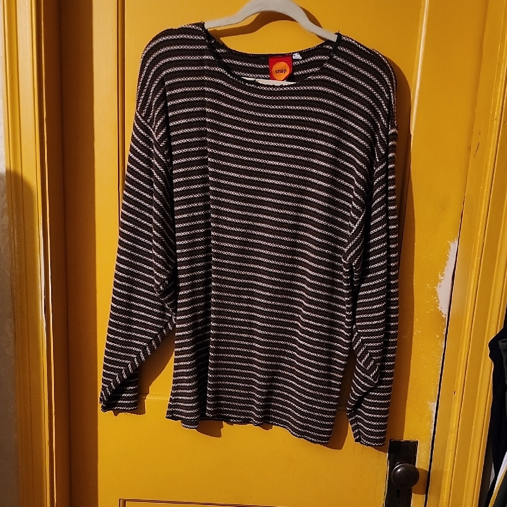 Snap Brown and White Striped Shirt